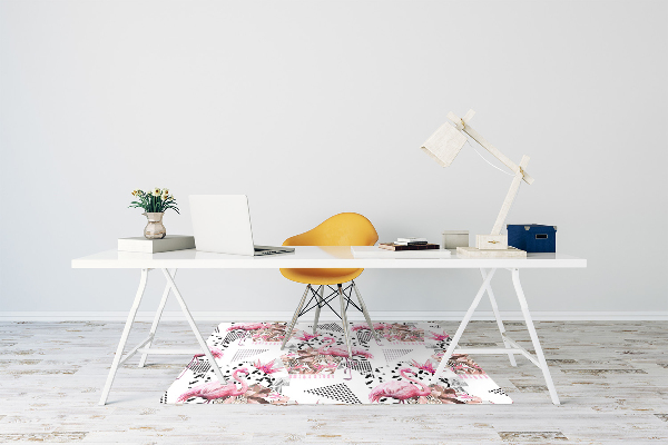 Tapis de chaise de bureau Flamants