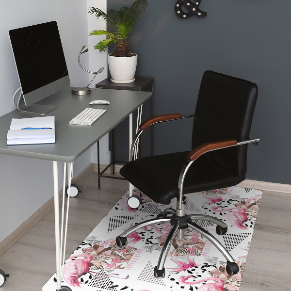Tapis de chaise de bureau Flamants