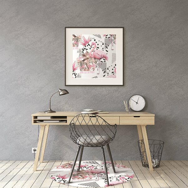 Tapis de chaise de bureau Flamants