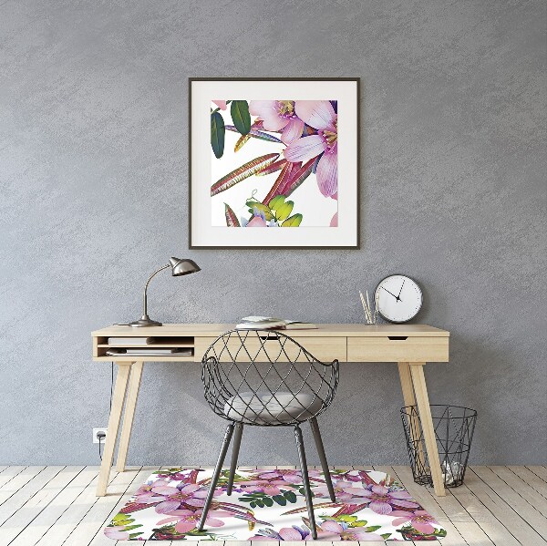 Tapis bureau Fleurs roses
