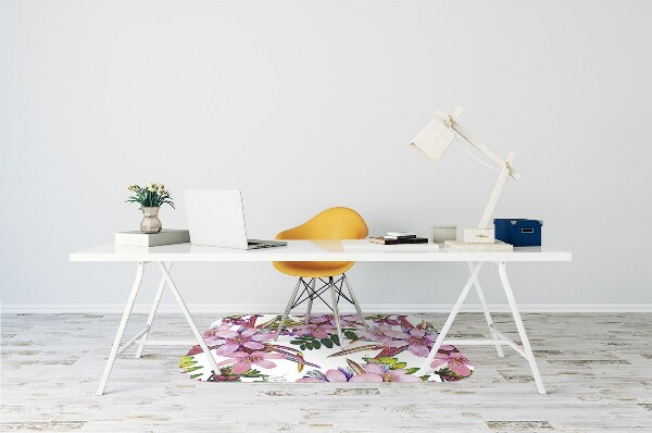 Tapis bureau Fleurs roses