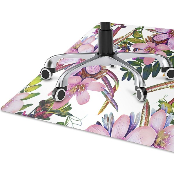 Tapis bureau Fleurs roses