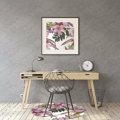 Tapis bureau Fleurs roses