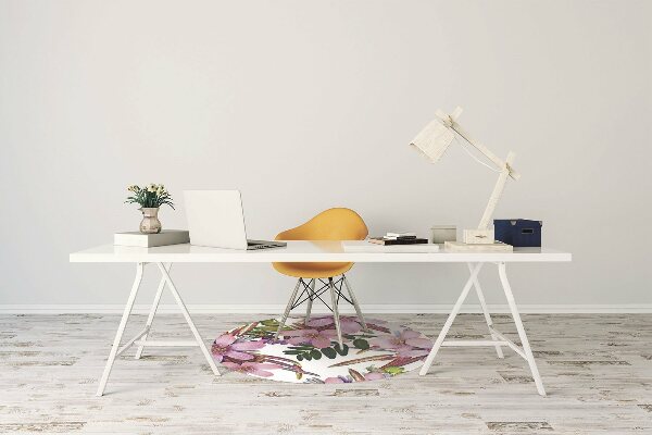 Tapis bureau Fleurs roses