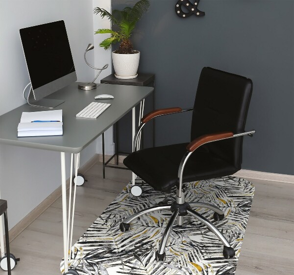 Tapis bureau Feuilles noires