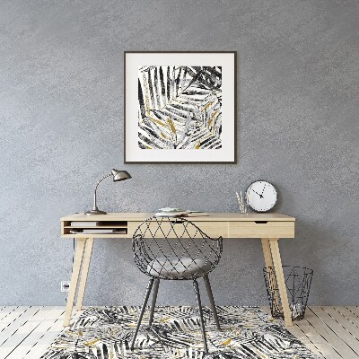 Tapis bureau Feuilles noires