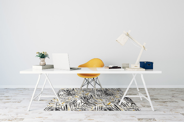 Tapis bureau Feuilles noires