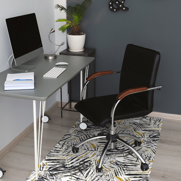 Tapis bureau Feuilles noires