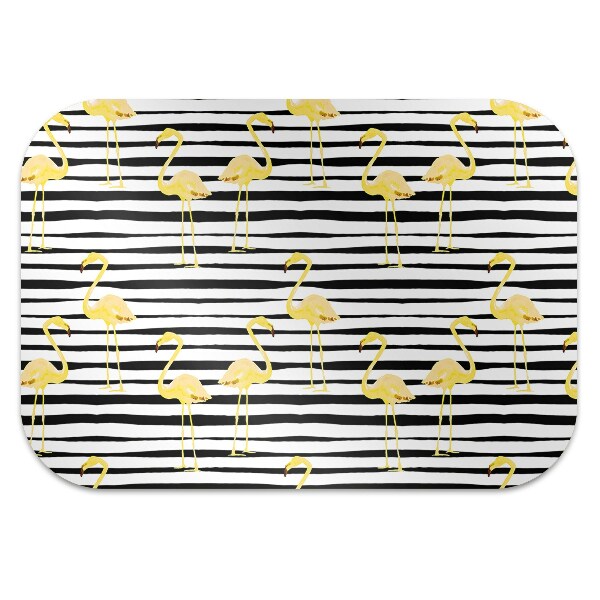 Tapis pour chaise de bureau Flaminingos dorés