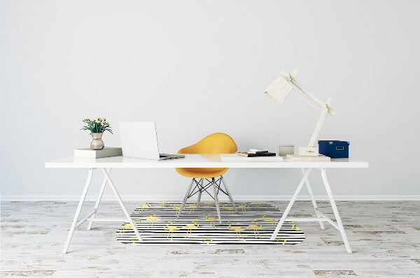 Tapis pour chaise de bureau Flaminingos dorés