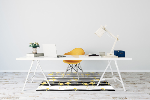 Tapis pour chaise de bureau Flaminingos dorés