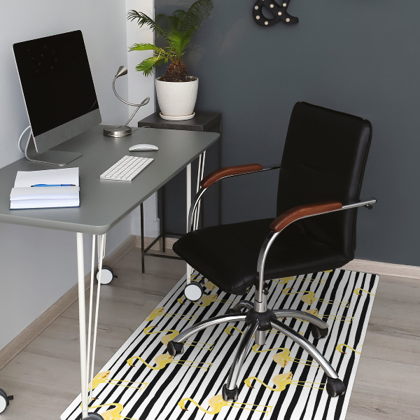 Tapis pour chaise de bureau Flaminingos dorés