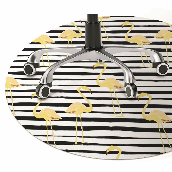 Tapis pour chaise de bureau Flaminingos dorés