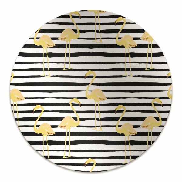 Tapis pour chaise de bureau Flaminingos dorés