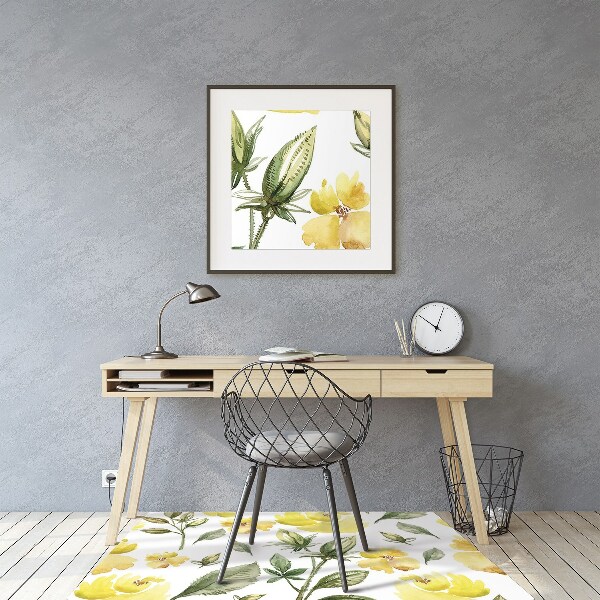 Tapis de chaise Fleurs jaunes