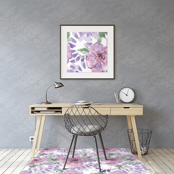 Tapis protège sol Fleurs pourpres
