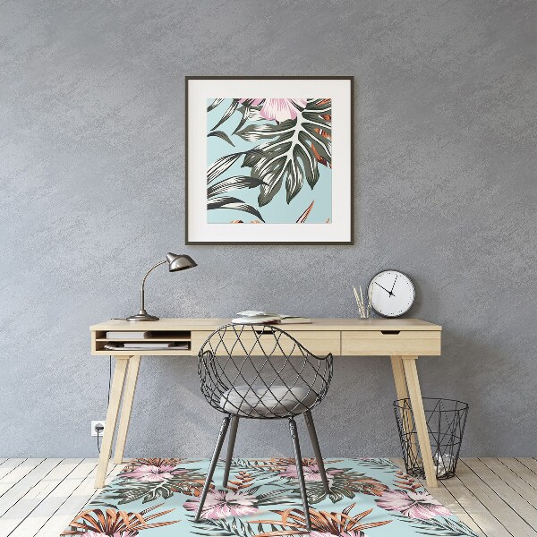 Tapis protège sol Fleurs hibiscus