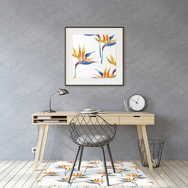 Tapis de chaise de bureau Fleurs colorées