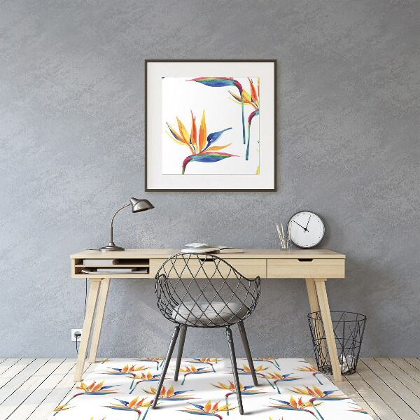 Tapis de chaise de bureau Fleurs colorées