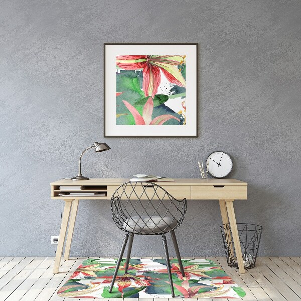 Tapis de chaise de bureau Fleur