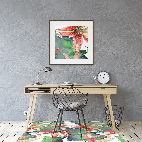 Tapis de chaise de bureau Fleur