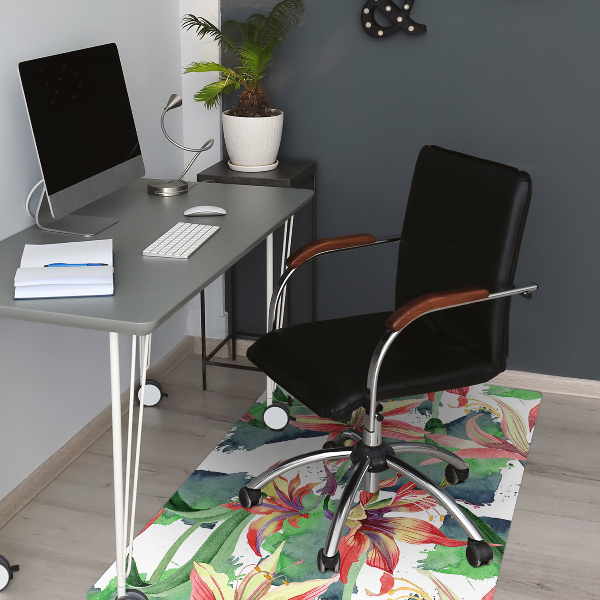 Tapis de chaise de bureau Fleur