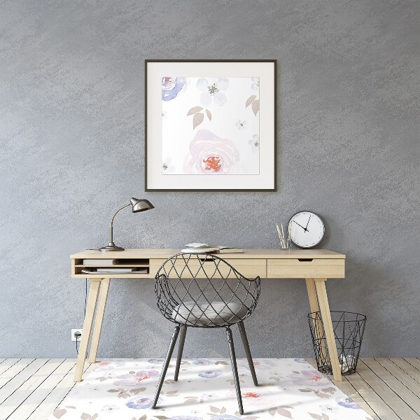 Tapis protège sol Fleurs pastel