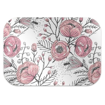 Tapis pour chaise de bureau Pastel roses art