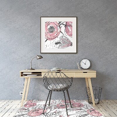 Tapis pour chaise de bureau Pastel roses art