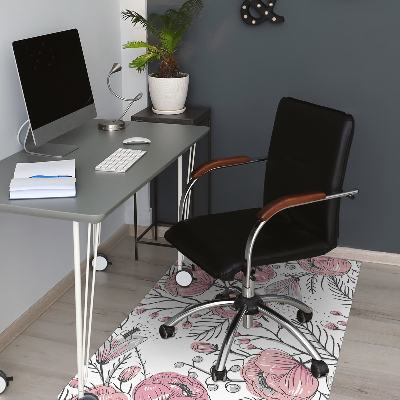 Tapis pour chaise de bureau Pastel roses art