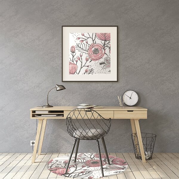 Tapis pour chaise de bureau Pastel roses art