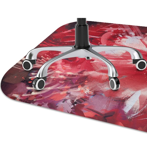 Tapis pour chaise de bureau fleur rouge