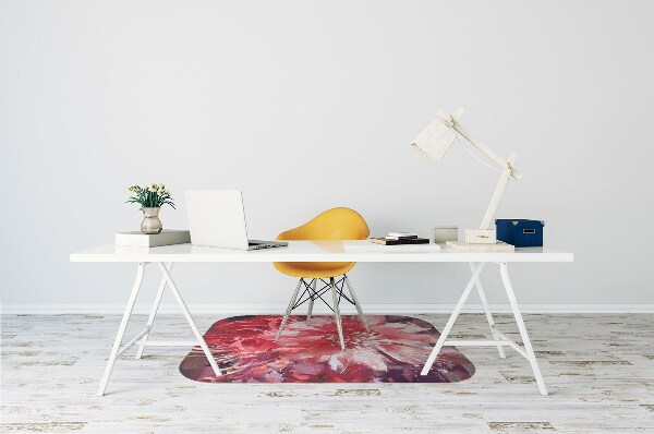 Tapis pour chaise de bureau fleur rouge