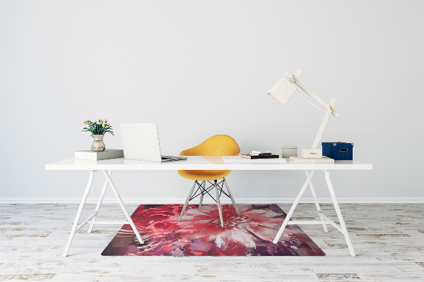 Tapis pour chaise de bureau fleur rouge