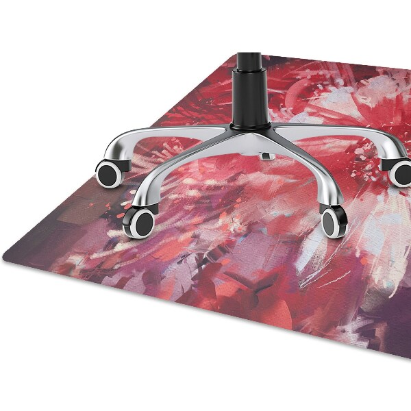 Tapis pour chaise de bureau fleur rouge