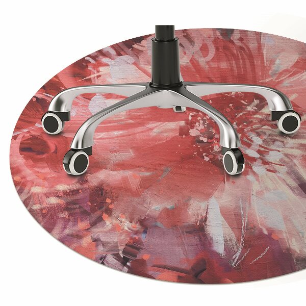 Tapis pour chaise de bureau fleur rouge