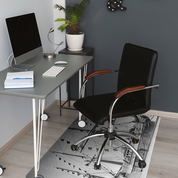Tapis pour chaise de bureau Navire vintage