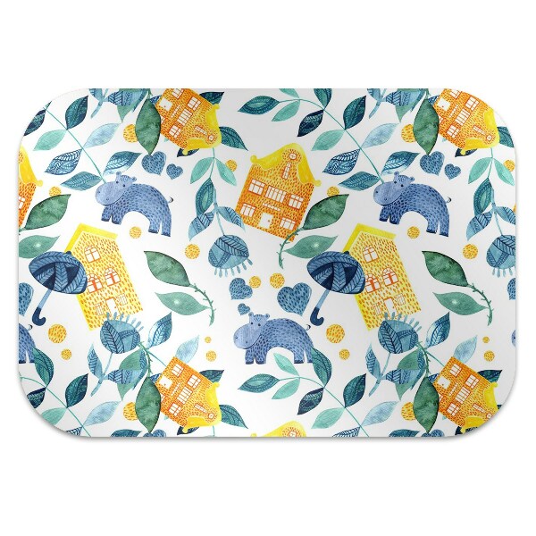 Tapis fauteuil bureau do biura Hippopotames et maisons