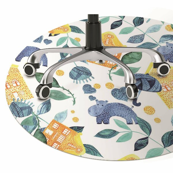 Tapis fauteuil bureau do biura Hippopotames et maisons