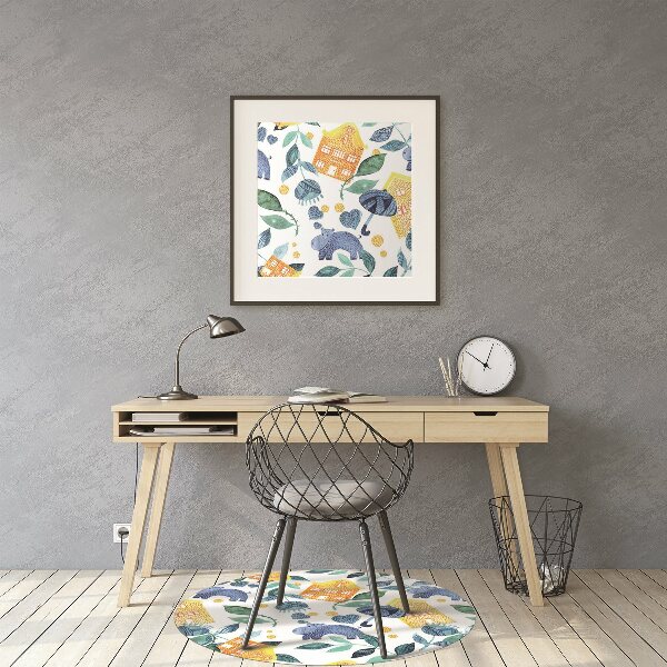 Tapis fauteuil bureau do biura Hippopotames et maisons