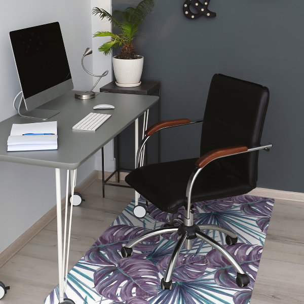 Tapis de chaise de bureau Feuilles de monstre