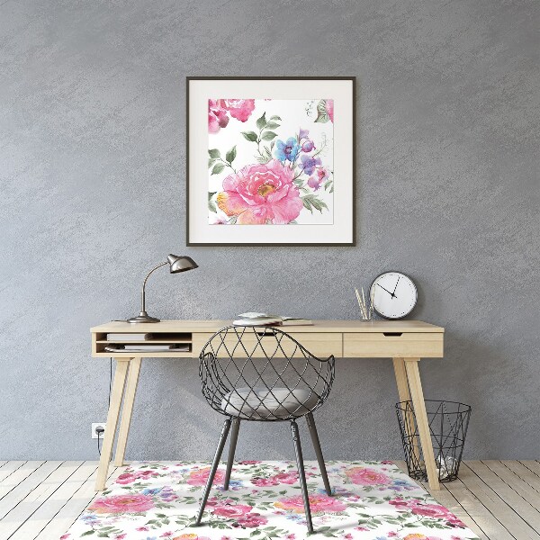 Tapis fauteuil bureau do biura Roses de style vintage