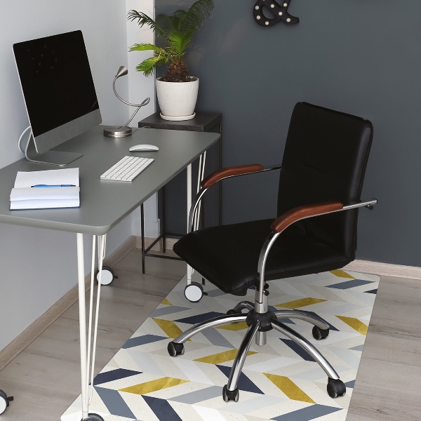 Tapis de chaise de bureau Lignes dans Herringbone