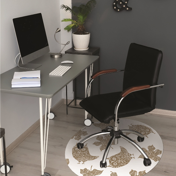 Tapis bureau Feuilles et hiboux