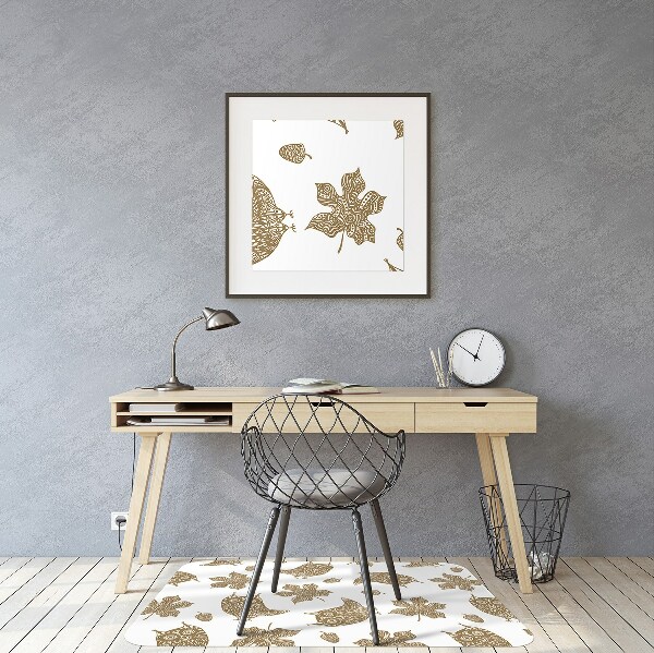 Tapis bureau Feuilles et hiboux