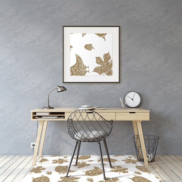 Tapis bureau Feuilles et hiboux