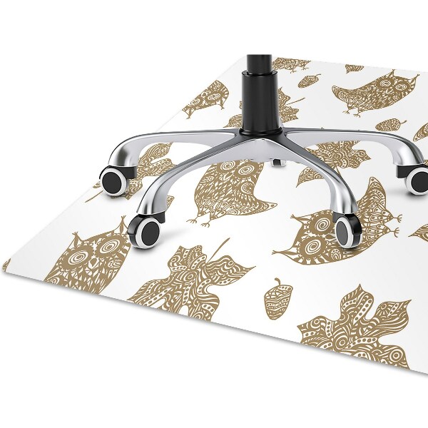 Tapis bureau Feuilles et hiboux