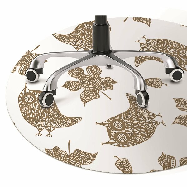 Tapis bureau Feuilles et hiboux
