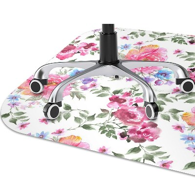 Tapis bureau Fleurs roses