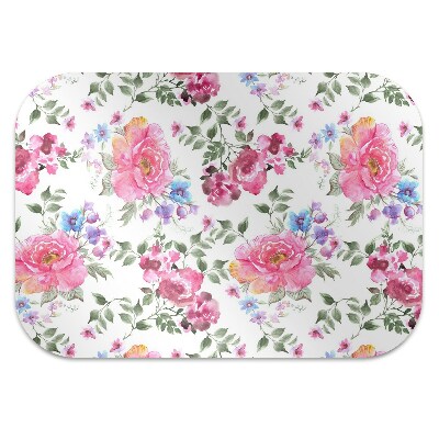 Tapis bureau Fleurs roses